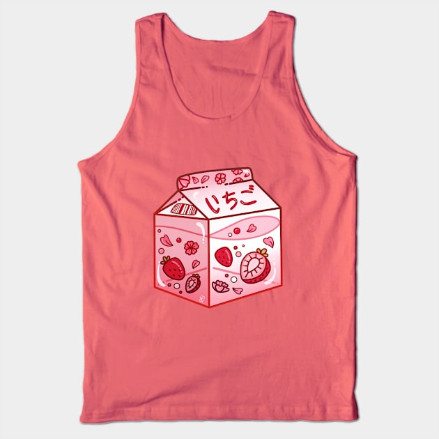 Strawberry Milk Carton Tank Top by heysoleilart